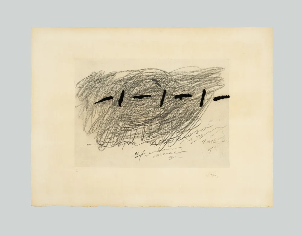 版画 Tàpies - Écriture