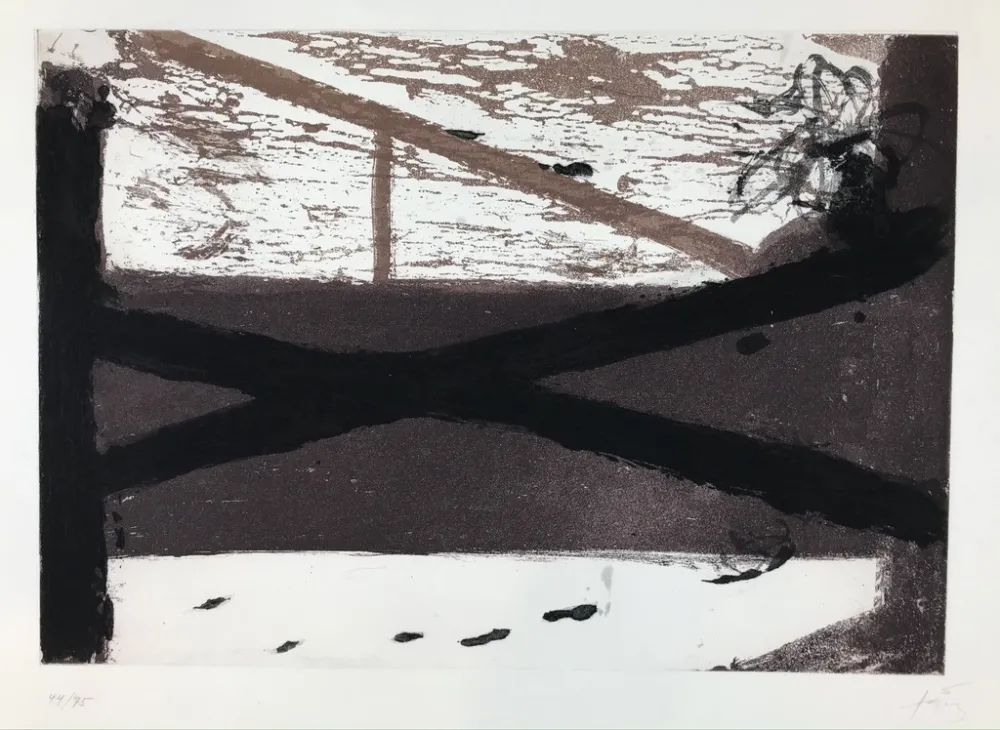 蚀刻版画 Tàpies - Le lit