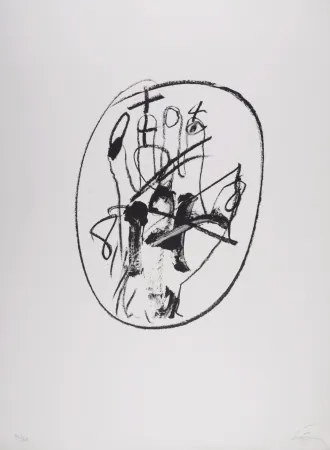 石版画 Tàpies - Nostalgia del Dragon y el Laberinto, 1986 - Hand-signed
