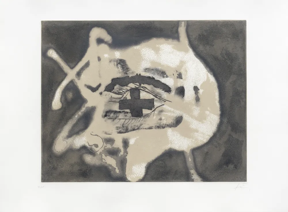 版画 Tàpies - Relief sable
