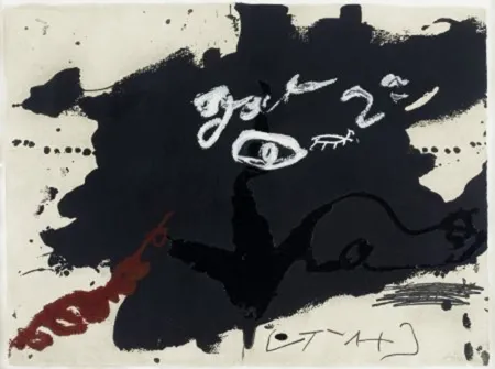 版画 Tàpies - Roig i negre 1