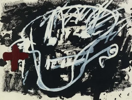 蚀刻飞尘法 Tàpies - Roig i negre 3