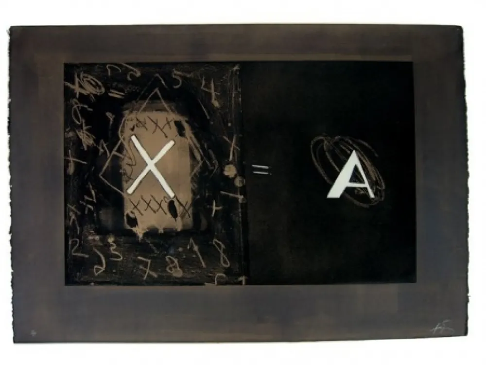 蚀刻版画 Tàpies - X-A