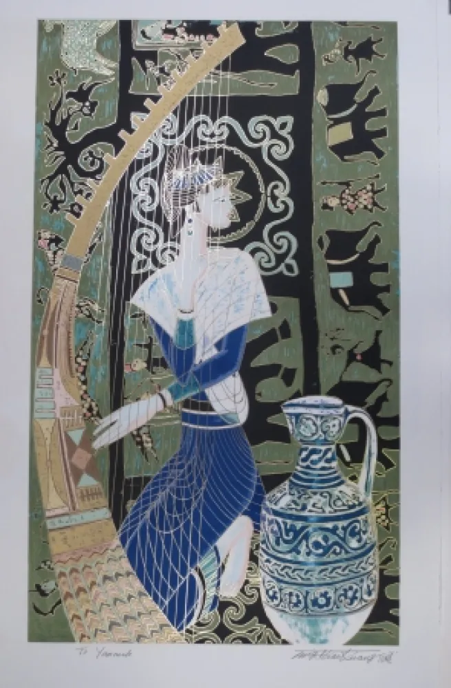 石版画 Ting - Harpe
