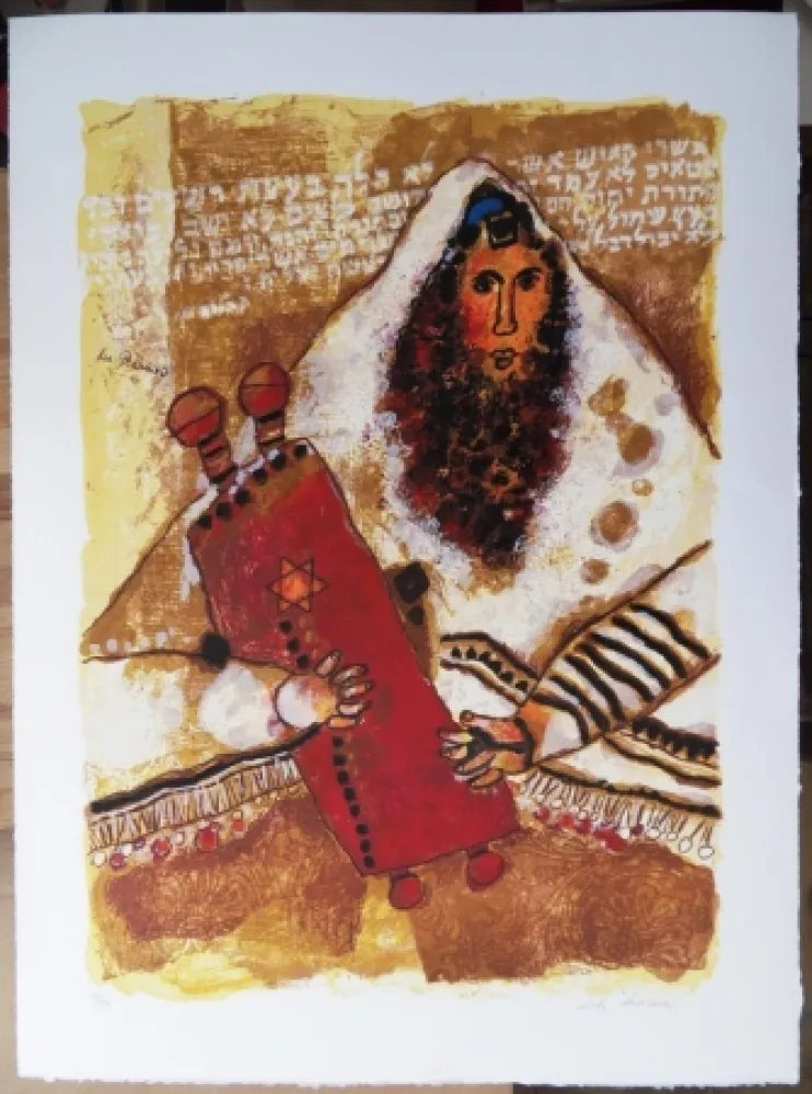 石版画 Tobiasse - Rabbin - Les Psaumes