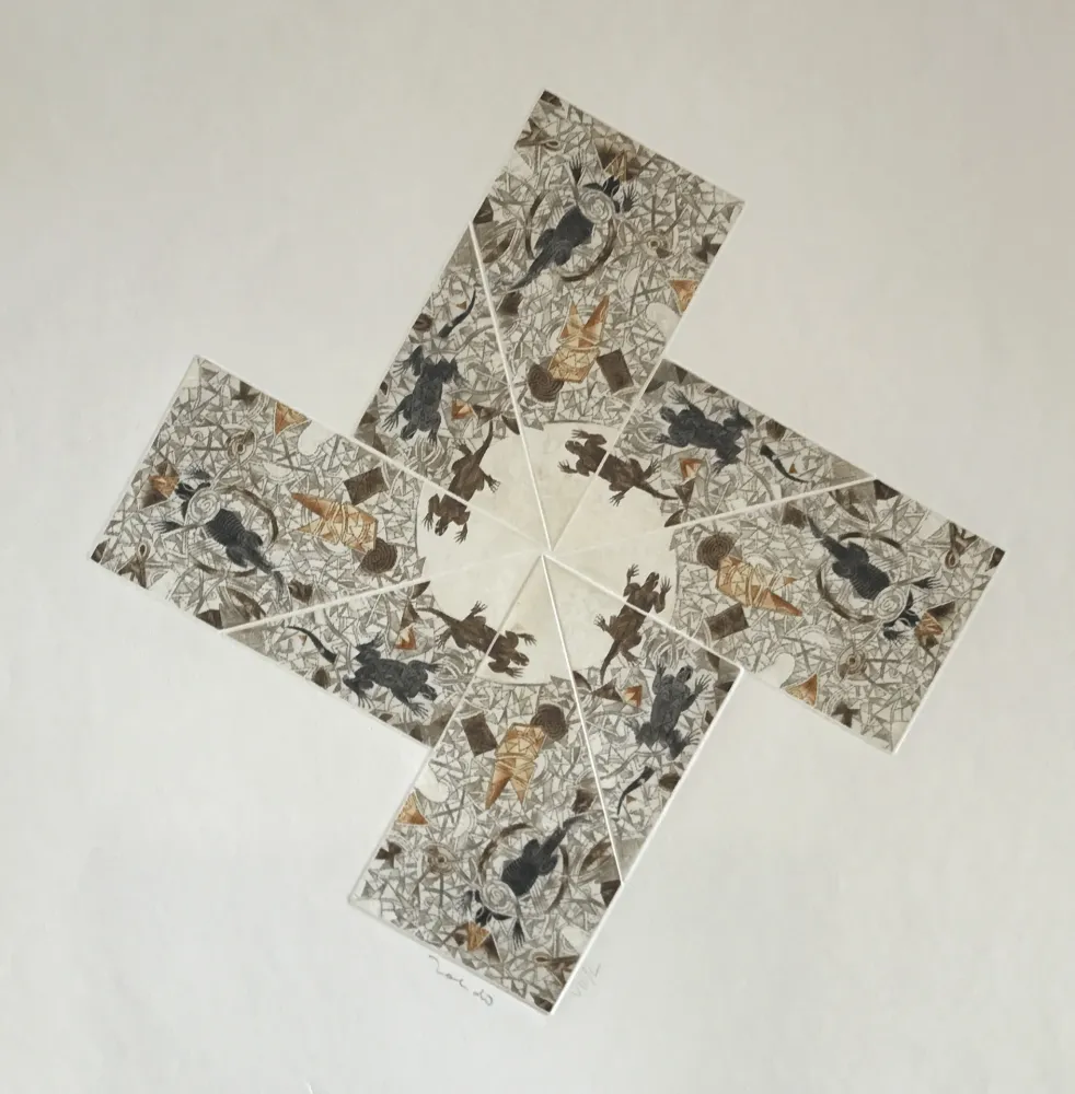 版画 Toledo - Iguanas