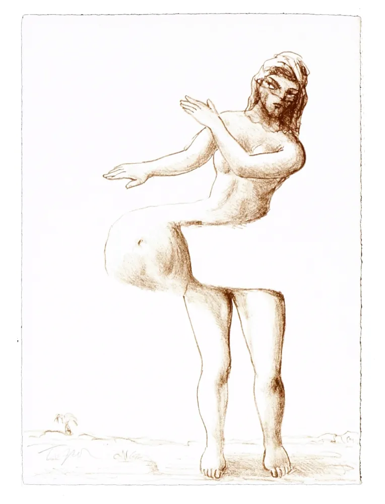 石版画 Topor - 5 Neuf Grâces 