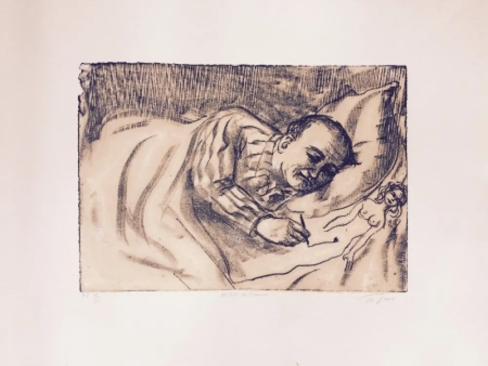 石版画 Topor - Autoportrait