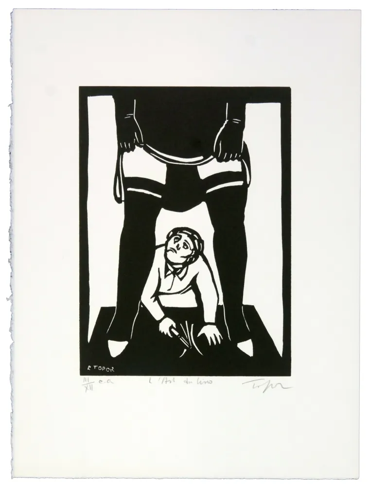 石版画 Topor - La dure école