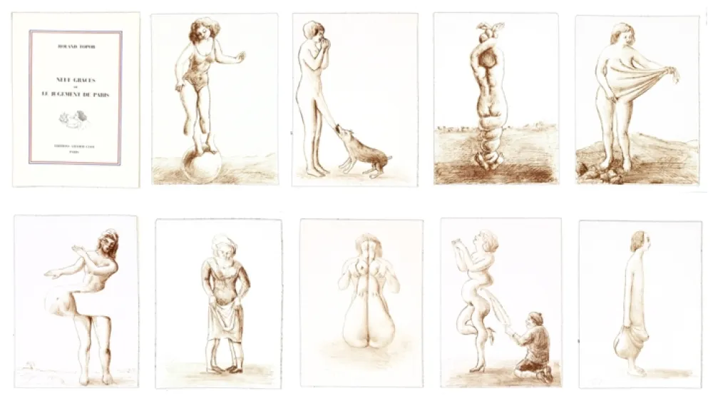 石版画 Topor - Neuf Grâces 