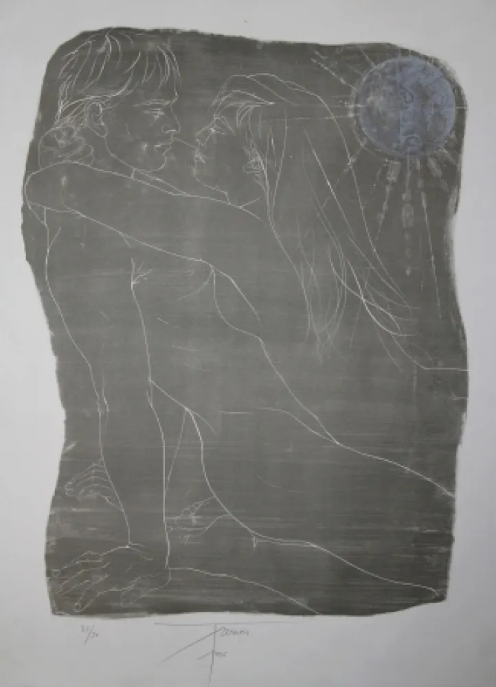 石版画 Trémois - COUPLE ENLACE / INTERTWINED COUPLE - Lithographie Original / Original Lithograph