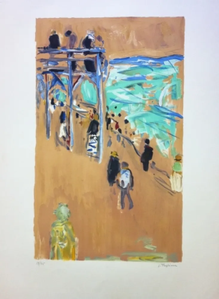 石版画 Truphemus - La passerelle