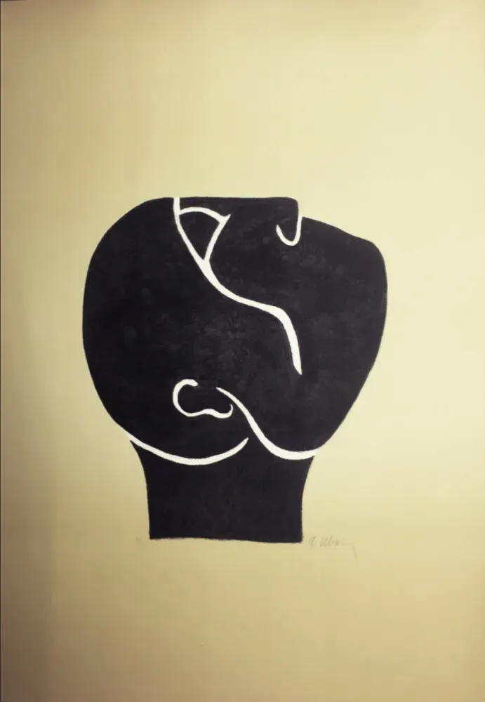 石版画 Ubac - TÊTE LEVÉE . Lithograpie originale signée au crayon (1982).