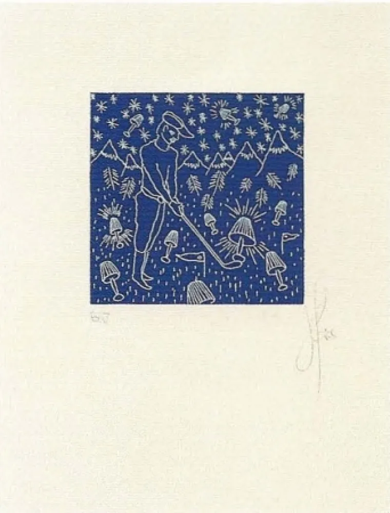 石版画 Ucles - Treballar de nit