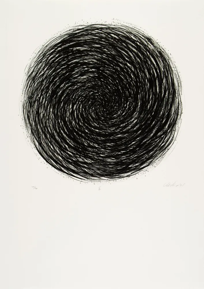 石版画 Uecker - Manuelle Struktuur. No V