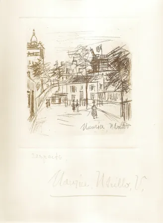 版画 Utrillo -  Amitiés de Montmartre