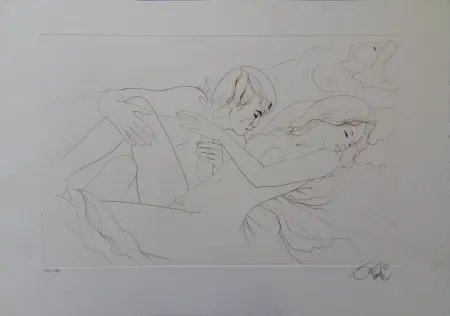 版画 Valadie - Abandonnée au plaisir