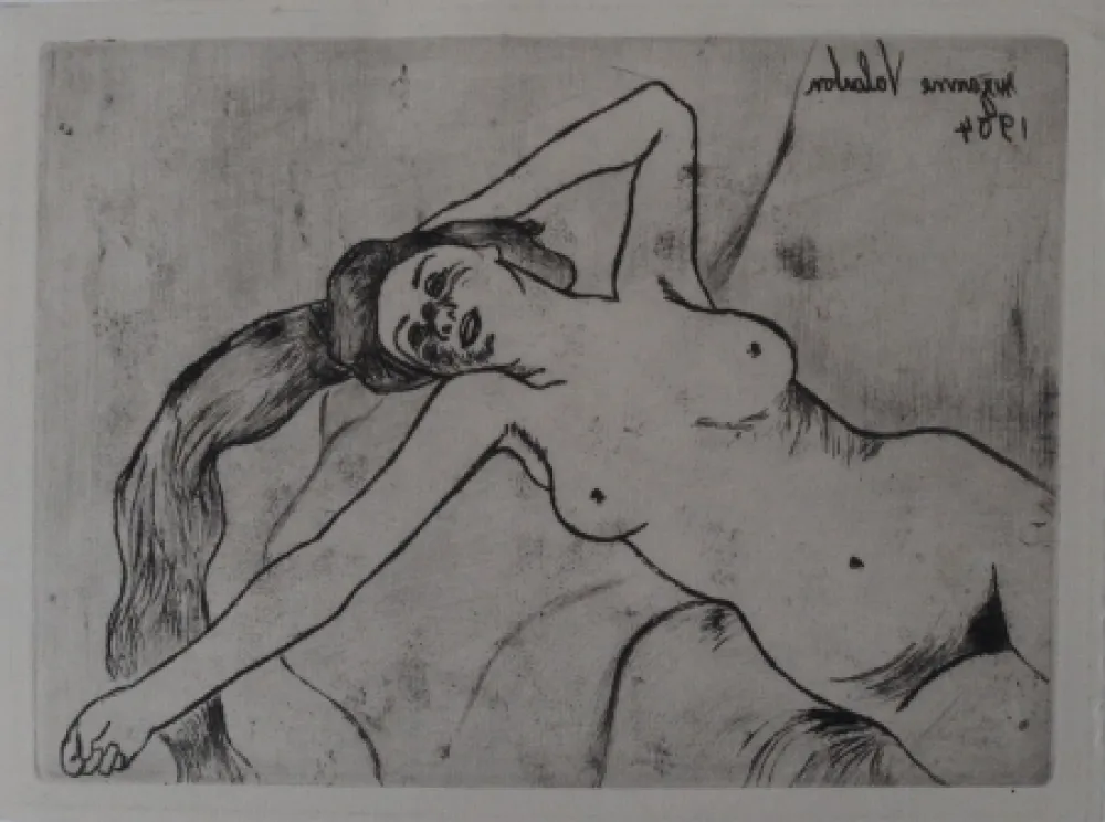 版画 Valadon - Ketty s'étirant