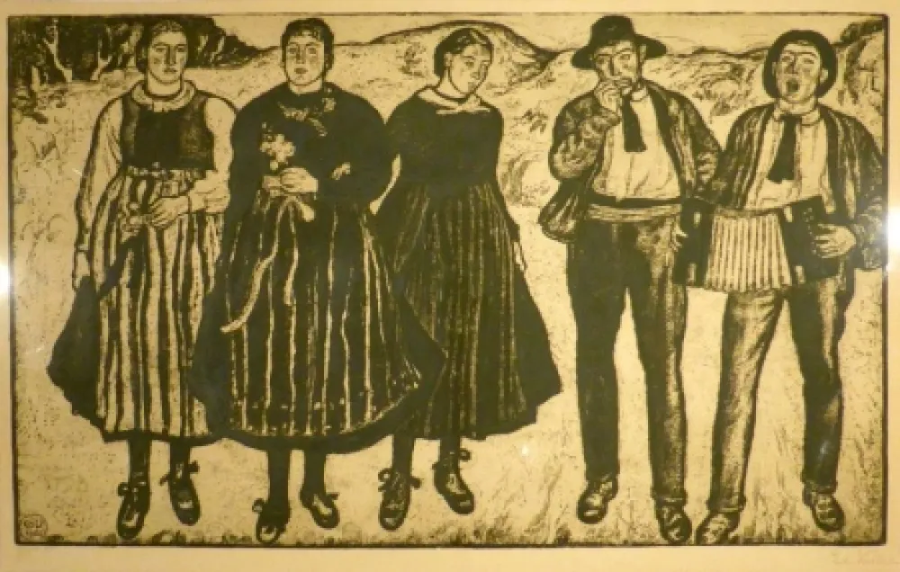 蚀刻版画 Vallet - Jour de fête / Festtag