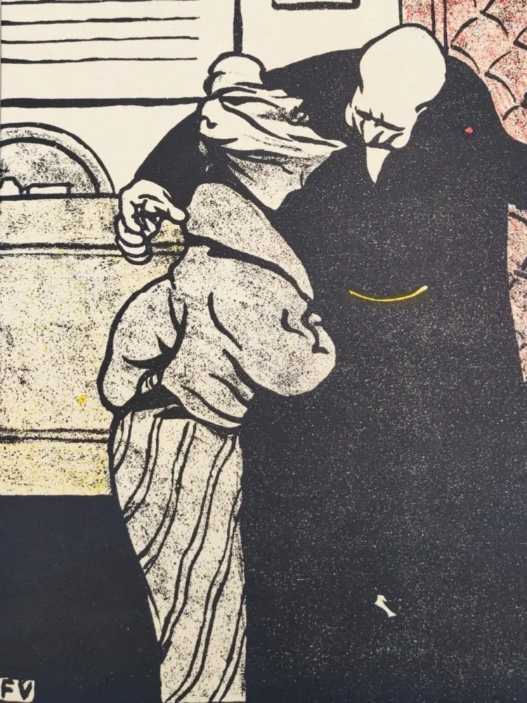 石版画 Vallotton - C'est pour votre papa... Passez donc dans mon cabinet. 