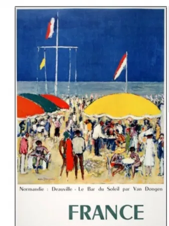 胶版印刷 Van Dongen - DEAUVILLE BAR DU SOLEIL