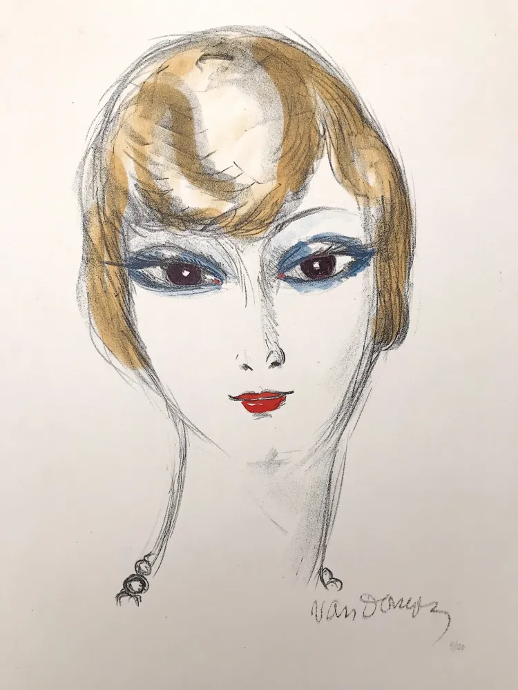 石版画 Van Dongen - Girl with blond hair