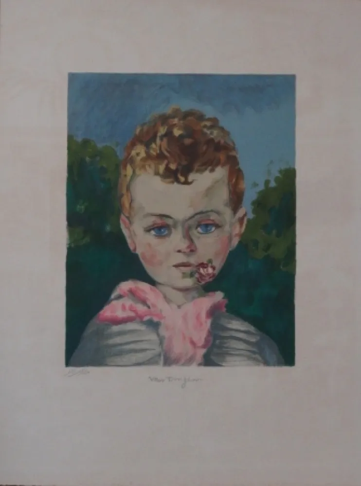 石版画 Van Dongen - Jean-Marie, la fleur aux lèvres