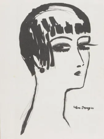 石版画 Van Dongen - Kees Van Dongen (1877-1968)  Les cheveux courts , 1924