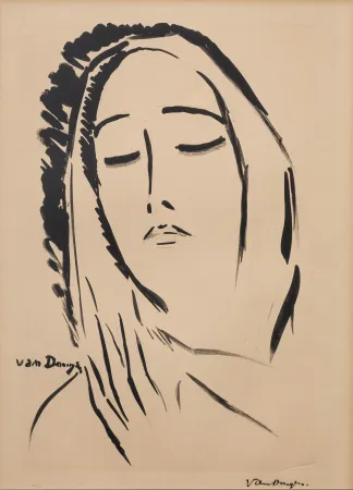 石版画 Van Dongen - L'écharpe. 1925.