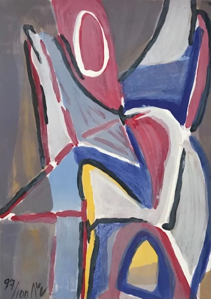 石版画 Van Velde - Combat 