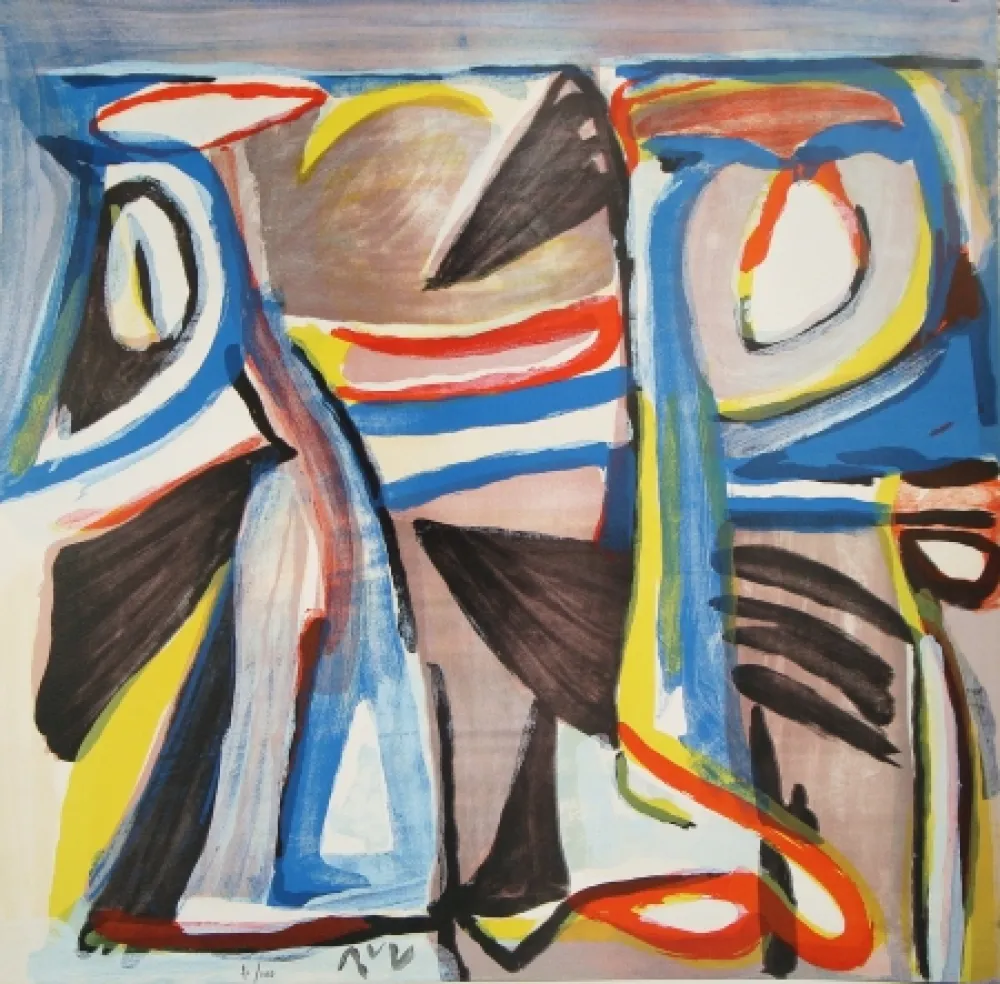 石版画 Van Velde - Dernière inquiétude