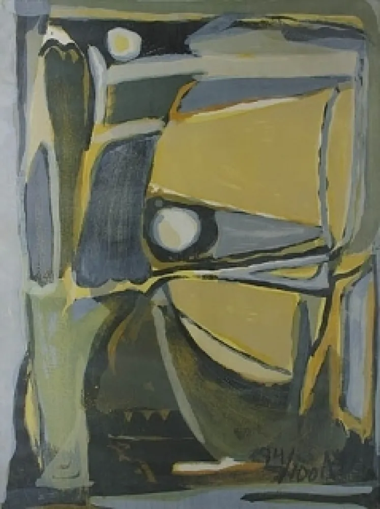 石版画 Van Velde -  la jaune