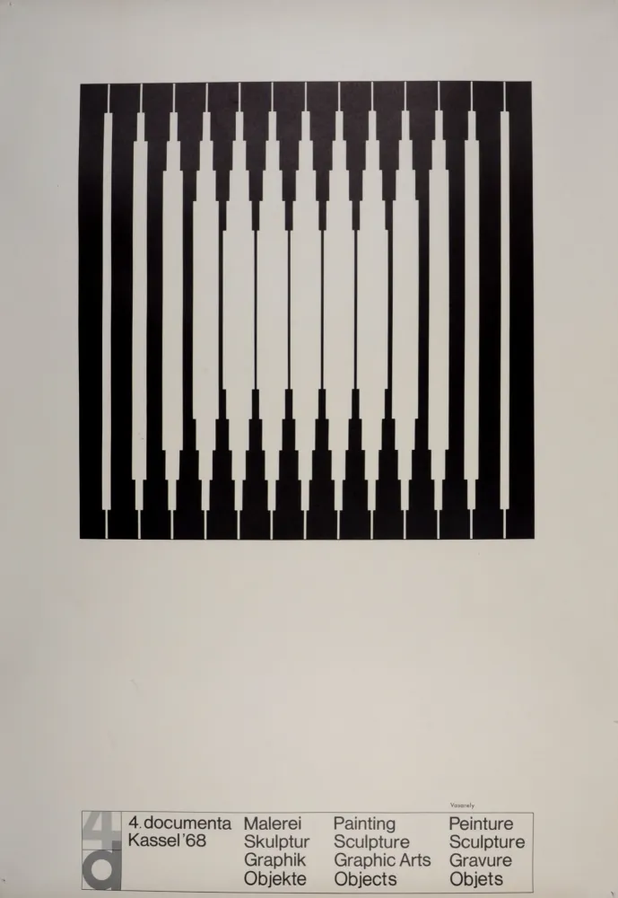 石版画 Vasarely - 4 documenta, Kassel, Germany, 1968