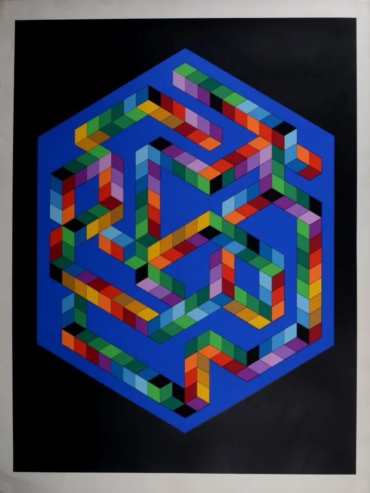 丝网印刷 Vasarely - Babel 3