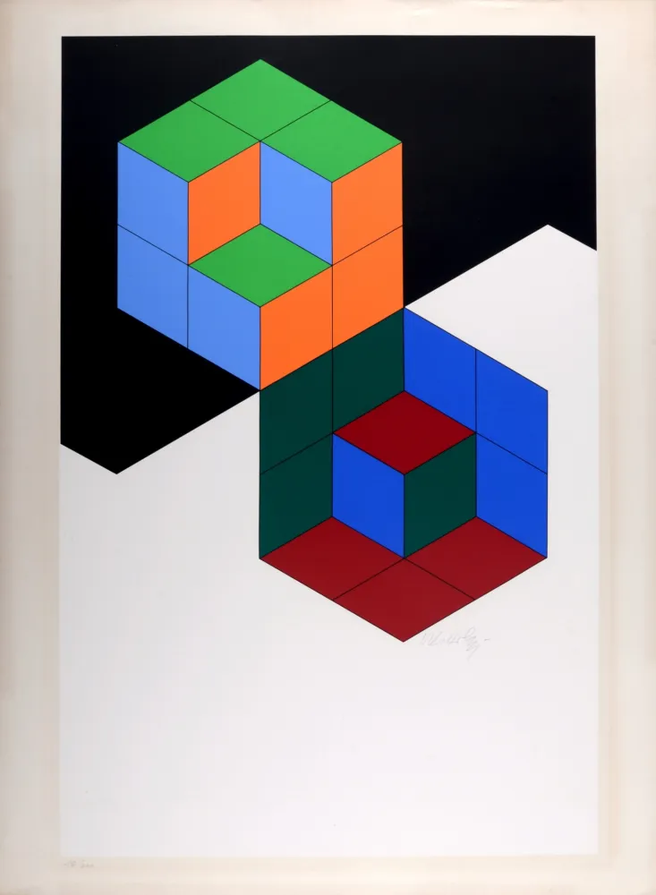 丝网印刷 Vasarely - Bi-Hexa , 1975