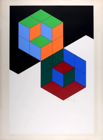 丝网印刷 Vasarely - Bi-Hexa , 1975