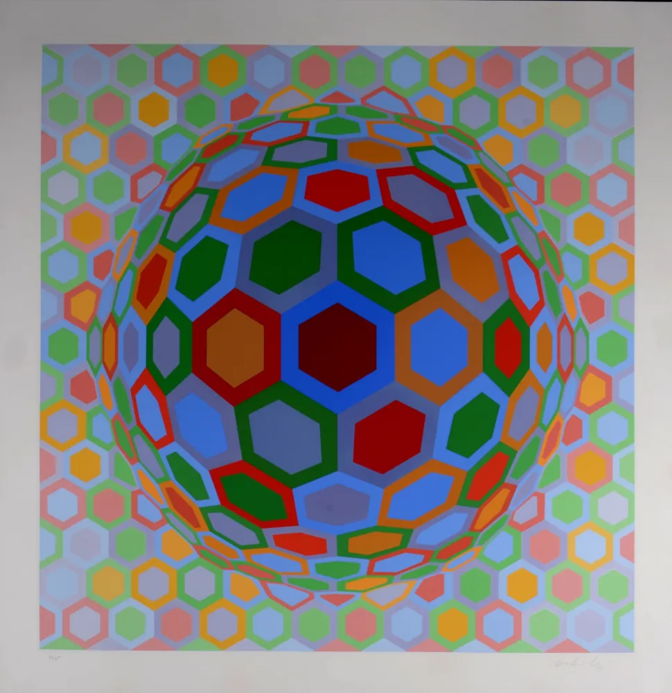 丝网印刷 Vasarely - Cheyt-MC3, 1974 - Hand-signed