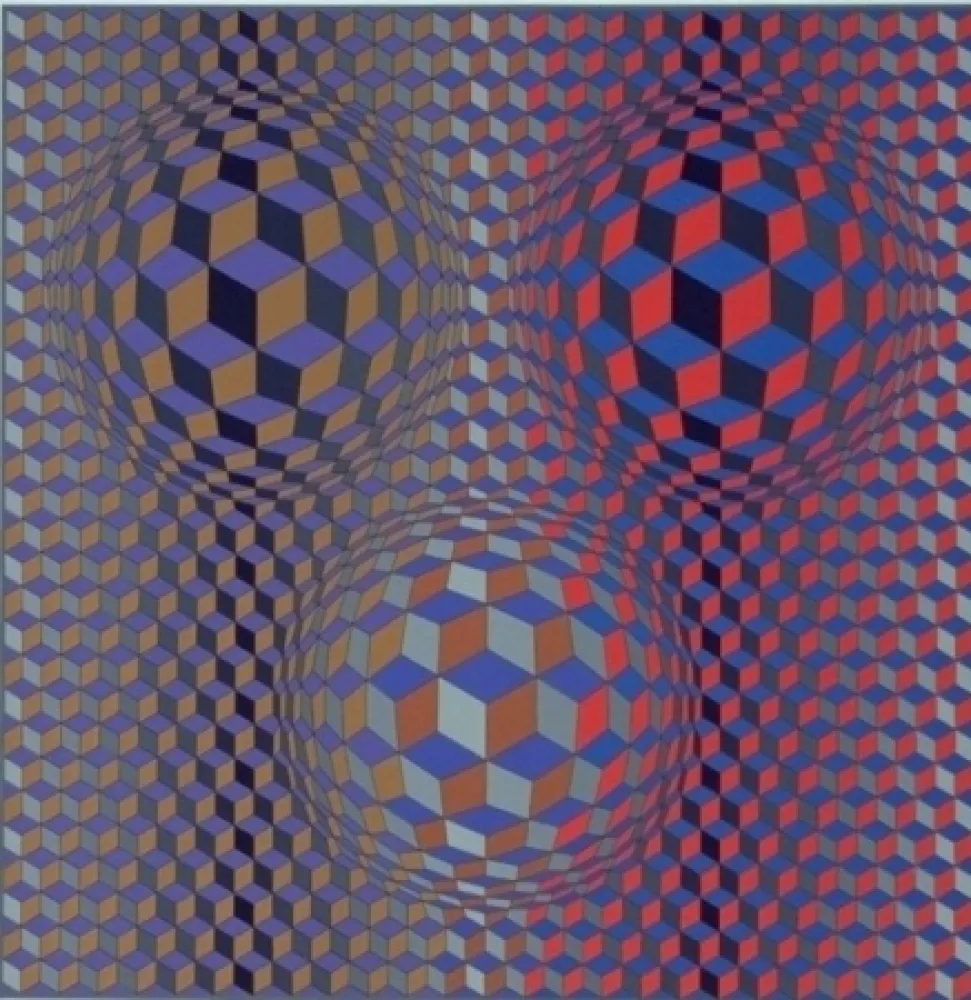 石版画 Vasarely - Conjonction