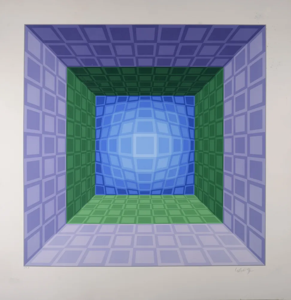 丝网印刷 Vasarely - Dorlac, 1989 - Hand-signed