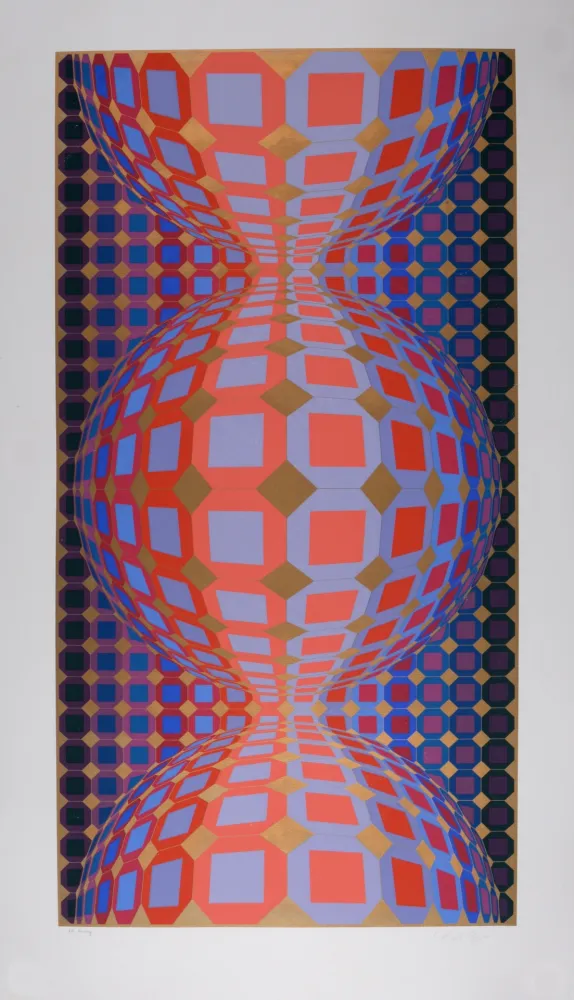 丝网印刷 Vasarely - Kabba III, 1988 - Hand-signed