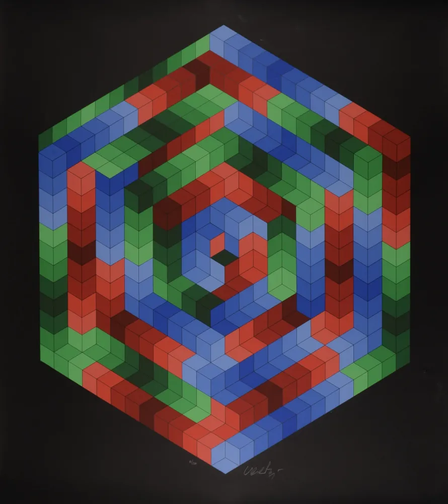 丝网印刷 Vasarely - Tsiga, 1973 - Hand-signed