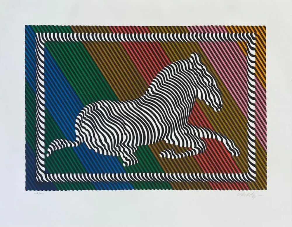 石版画 Vasarely - Zebra 3 
