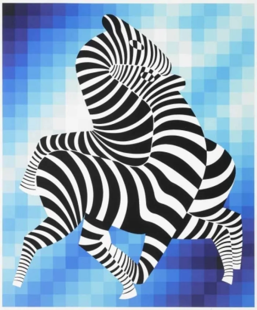 丝网印刷 Vasarely - Zebras
