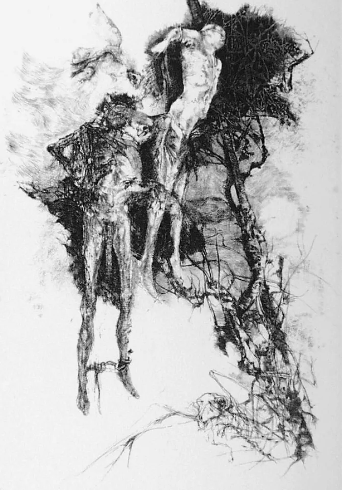 蚀刻版画 Vespignani - Ballata degli impiccati