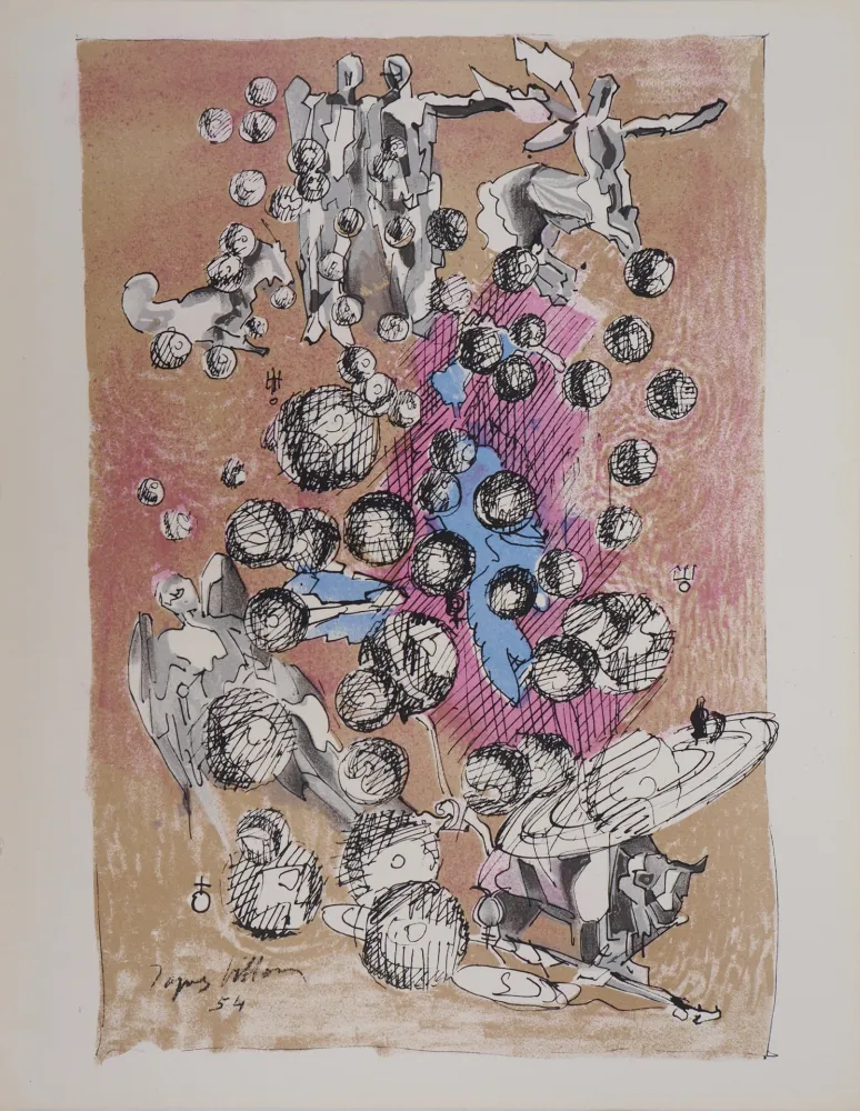 石版画 Villon - Mondes (Mythologie)