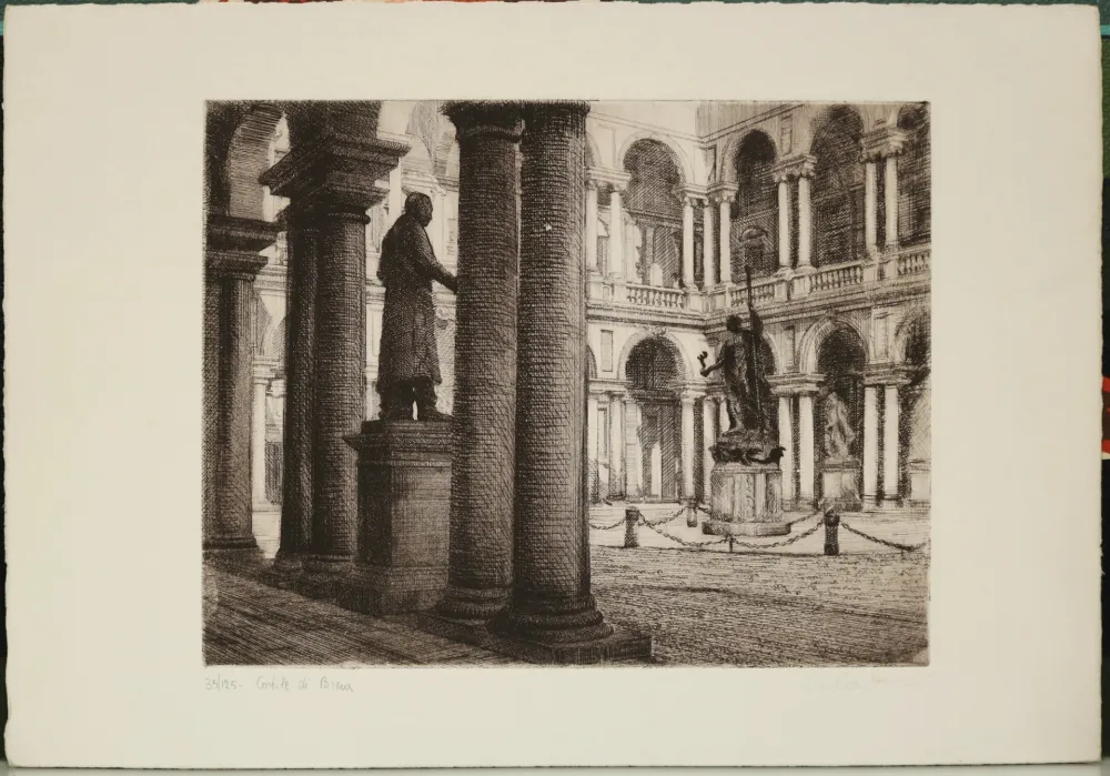 蚀刻版画 Vitale - Cortile di Brera