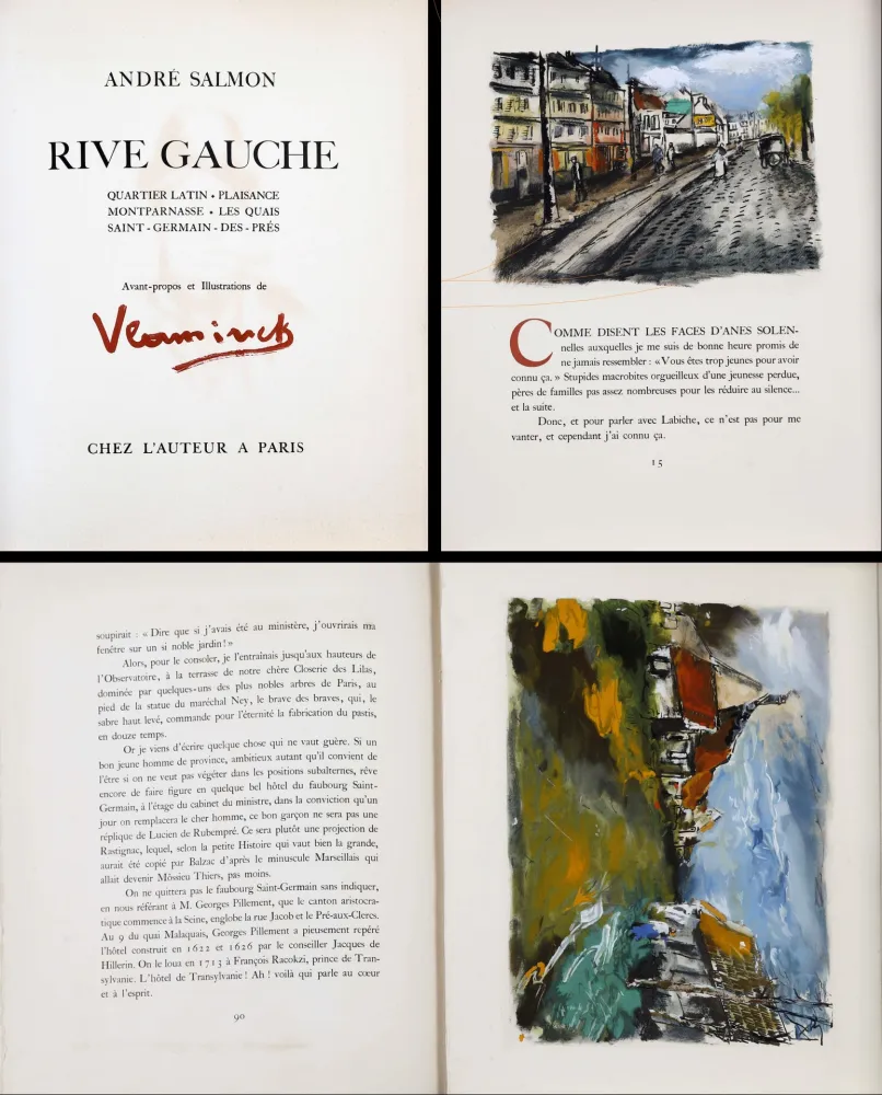 插图书 Vlaminck - RIVE GAUCHE. 15 compositions gravées et coloriées (1951)