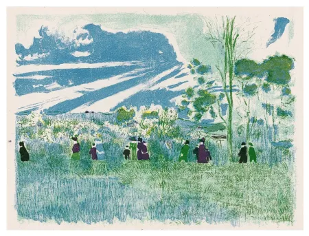 石版画 Vuillard - Paysage et intérieur 2