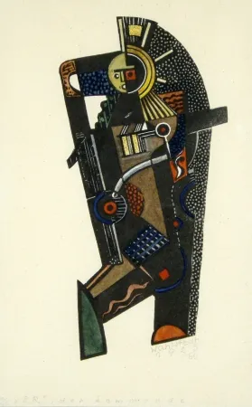 油毡版画 Wahlstedt - Er, der Kommende (The one to come)