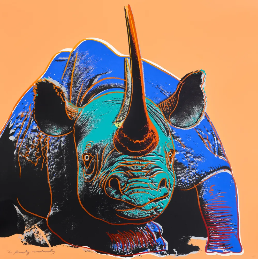 丝网印刷 Warhol - Black Rhinoceros
